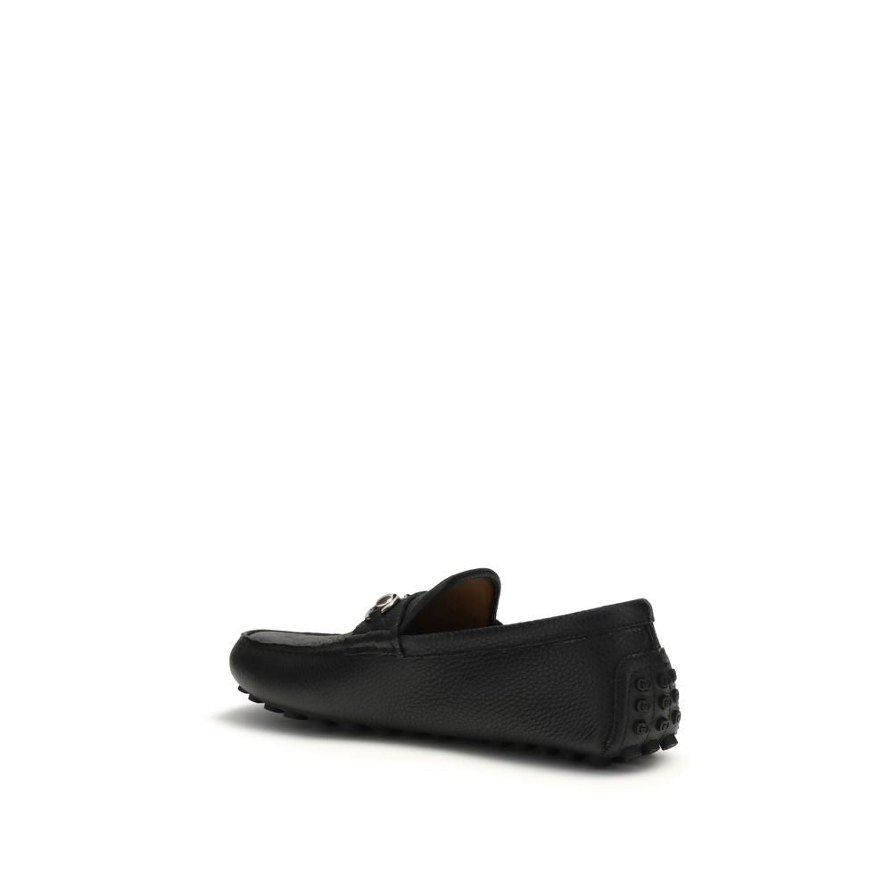 Black Calf Leather Bos Taurus Slip-On Loafers