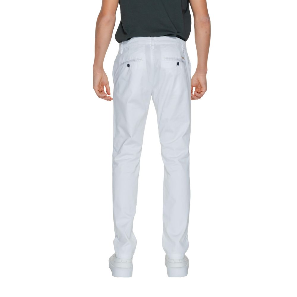 White Cotton Casual Pants