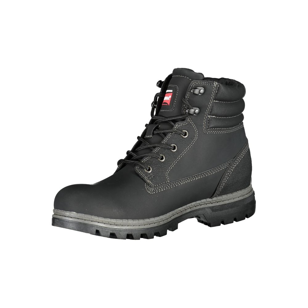 Black Polyester Men Boot