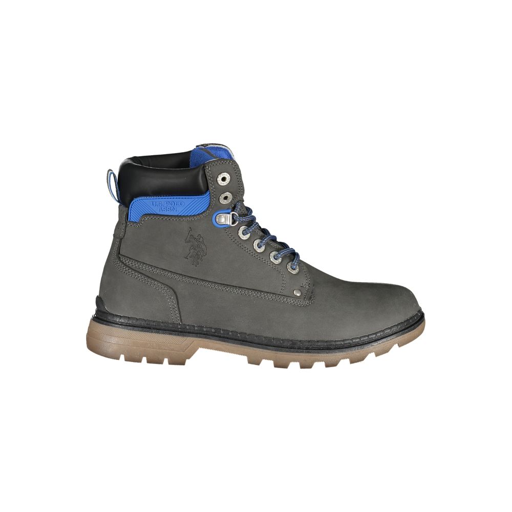 Gray Polyester Men Boot