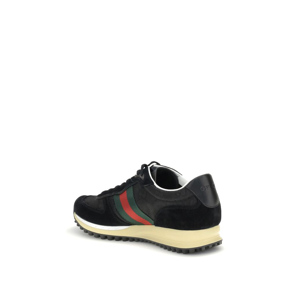 Black Polyamide Athletic Sneakers