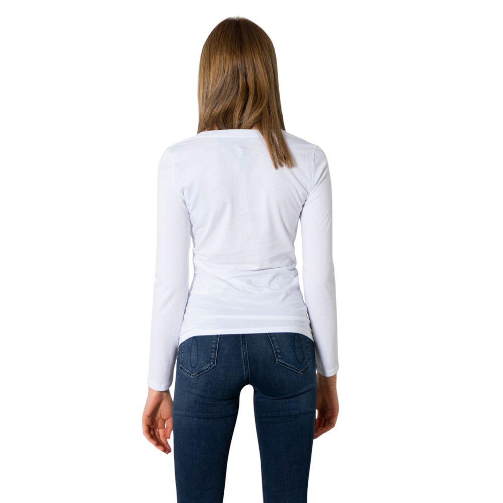 White Cotton Long Sleeve T-Shirt
